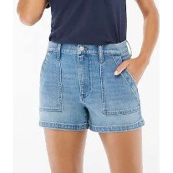 J.Crew Utility Denim Shorts Size 28 Light Wash High Rise Skyler Casual Summer - Picture 1 of 5